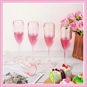 Light Blue Plastic Wine Glasses Shatterproof <b>Champagne</b> Flutes Unbreakable Acrylic Stemware for Outdoor Poolside Party Bulk - Product Image 3