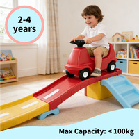 Train de Jouet Coloré en Plastique PE pour Enfants, Voiture à Pousser Écologique avec Circuit de Course Assemblé pour Tout-Petits