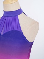 Robe de danse lyrique pour filles, dégradé, dos nu, sans manches, jupe en mousseline, pour ballet, danse contemporaine, compétition, récital, personnalisable