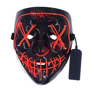 AF Party Supplies Led Light-Up Toys bomboniere adulti Led Halloween Plastic Mask Halloween Clown Mask Halloween Party Led Mask