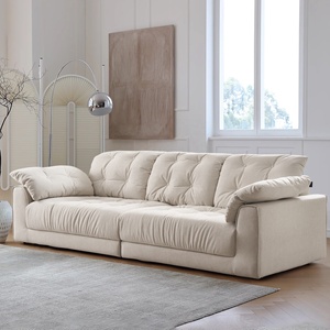 Juego de Sala de Estar de Terciopelo Crema de Lujo Moderno Nórdico Zayshine, Sofá Modular de 3 Plazas, Lavable, para Apartamento, Villa, Sofá Vertical - Product Image 2