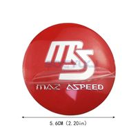 4 autocollants de moyeu de roue de voiture 56 mm, emblèmes logo MS Speed pour Mazda 2, Mazda 3, 5, 6, Axela, Atenza, RX8, MX3, MX5, CX-7, CX-9, CX5