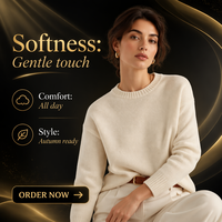 Pull en maille FNJIA pour femme, col rond, manches longues, ample, doux, basique, minimaliste, décontracté, pour le quotidien