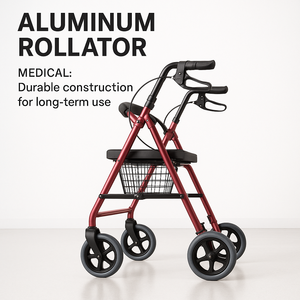 CA871 Deambulatore per Anziani, Ausilio per la Riabilitazione, Dispositivo Manuale Portatile a Forma di U con Freni, Rollator in Alluminio - Product Image 3