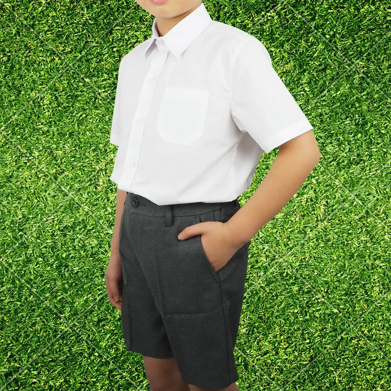 Supply Best Selling Schooluniform Shirt Jongens Korte Mouwen Wit Shirts School Uniformen Ontwerp Met Foto 'S