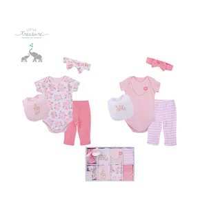 Little Treasure Clothing Gift Set - 8 PK Infant Baby Whole Body Clothes Cotton Fabric No。77014