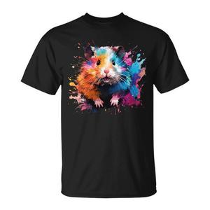 T-shirt coloré Splash Art Syrian Hamster pour les amoureux des animaux - Product Image 1