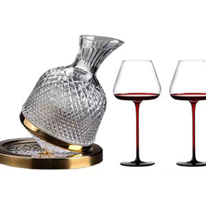 लक्जरी पर्यावरण के अनुकूल घूर्णन डिस्पेंसर 360 कताई व्हिस्की वाइन बोतल डिस्पेंसर 1500 एमएल पारदर्शी ग्लास शराब सबसे अच्छा उपहार सेट - Product Image 5
