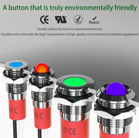 HBAN 12mm Étanche IP67, Voyant lumineux LED en acier inoxydable à tête bombée avec fils pour affichage sur panneau, Voyant de signalisation LED