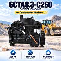 Moteur diesel turbocompressé SCDC Cums 6CTA8.3-C260 2200 tr/min 4 temps 6 cylindres pour remplacement de machines de construction et d'excavatrices