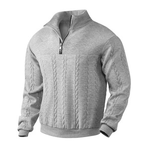 <span class=keywords><strong>Pull</strong></span>-over col roulé mi-zippé uni pour <span class=keywords><strong>homme</strong></span>, style décontracté chic, tricoté, pour le printemps, taille <span class=keywords><strong>3XL</strong></span>, couleur unie - Product Image 4
