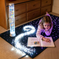 Tubes Snoezelen multisensoriels, colonne d'eau sur pied, lampe à fibres optiques, tapis lumineux étoilé, lumière pour chambre d'autisme