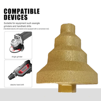 4 en 1, fraise conique multicouche diamantée brasée M14 de 20-35-50-75 mm, outil de dégrossissage pour utilisation humide et sèche, foret à chanfreiner en escalon