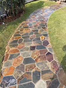 Không thường xuyên ngoài trời sàn lồng vào nhau tự nhiên gỉ <span class=keywords><strong>Slate</strong></span> hiệu ứng đá Patio sàn gạch không trượt - Product Image 5