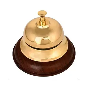 Metal Melhor qualidade por atacado Latão antigo Navio Parede sino pendurado mão náutica Brass & Wooden Base Call bell