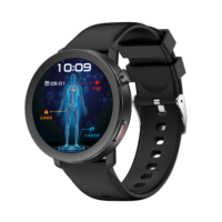 Montre connectée ronde pour femmes et hommes, étanche, haute brillance, avec assistant vocal IA, suivi d'activité et fonctionnalité ECG