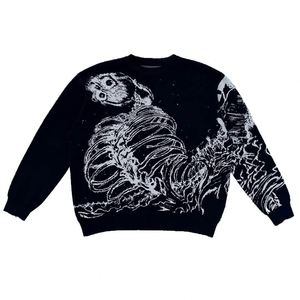 Suéter de Punto Jacquard Personalizado para Hombre, Ropa de Invierno, Cuello Redondo, Suéter de Algodón Negro para Hombre, Jersey de Punto para Hombre - Product Image 1