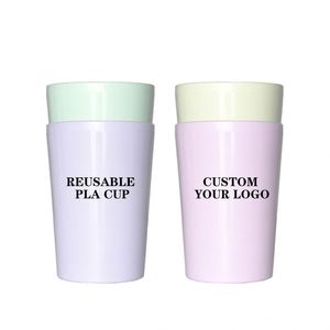 Vente en gros usine – Gobelets réutilisables personnalisés en PLA compostable de 12 oz pour café, boissons chaudes et eau, idéaux pour les fêtes et l'usage domestique - Product Image 1