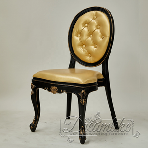 Durevole all'aperto PP da forno lacca oro nero sedia per il lusso per la sala da pranzo alberghi salotti parchi per eventi di nozze nero - Product Image 1