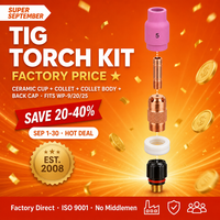Kit de pièces pour torche TIG WP9/WP20/WP25 : Buse en céramique d'alumine, Collet en cuivre, Corps et capuchon arrière – Consommables de soudage – Usine chinoise