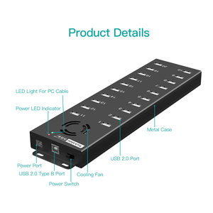Sipolar A-805P Hub USB de 20 Puertos y 120W, Estación de Acoplamiento para Teléfono, Accesorios de Computadora, Hub de Carga USB - Product Image 4