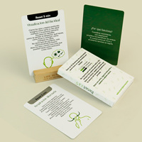 Jeu de cartes d'affirmation personnalisé avec boîte de rangement et support en bois - Jeu familial durable et écologique - Vente en gros