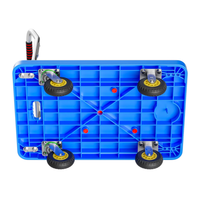 Chariot de manutention de documents de bureau pliable à quatre roues, robuste, bleu, capacité de charge 200 kg, avec roues de 5 pouces – Meilleure vente