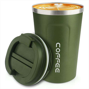 แก้วน้ำสแตนเลสสุญญากาศเก็บความร้อน ความเย็น แก้วกาแฟแบบพกพา ป้องกันการหก พร้อมฝาปิด - Product Image 3