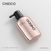 Flacon de lotion en plastique PET blanc brillant avec pompe à lotion, design sérigraphié pour gel douche, après-shampoing, shampoing, savon liquide, grand format