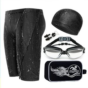 Costume da bagno da uomo grande a cinque punti anti imbarazzo da bagno ad angolo piatto ad asciugatura rapida per tronchi da uomo - Product Image 1