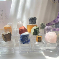 Bouchon de flacon de parfum en cristal d'améthyste naturelle brute, forme ronde, avec flacon d'aromathérapie en verre format voyage
