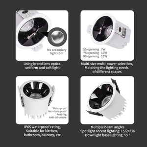 Iluminación Interior Comercial Moderna de 7W 10W 15W con Certificación CE, Downlights LED Empotrados en el Techo de Aluminio Resistentes al Agua <span class=keywords><strong>IP65</strong></span> - Product Image 3