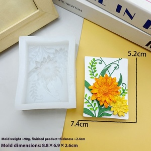Hình chữ nhật Rose hoa cúc <span class=keywords><strong>Silicone</strong></span> khuôn xà phòng & nến trang trí khuôn mẫu cho Handmade thạch cao giọt bánh công cụ - Product Image 4