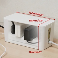 Caja Organizadora de Cables de Tamaño Pequeño 23.5x11.5x12cm, Organizador de Cables de Alimentación, Caja de Almacenamiento de Cables de Plástico para el Hogar y la Oficina