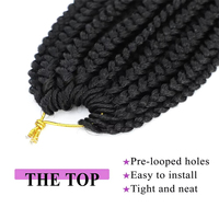 Crochet Box Braids Goddess Box Braids Cheveux synthétiques à tresser pré-bouclés pour femmes noires