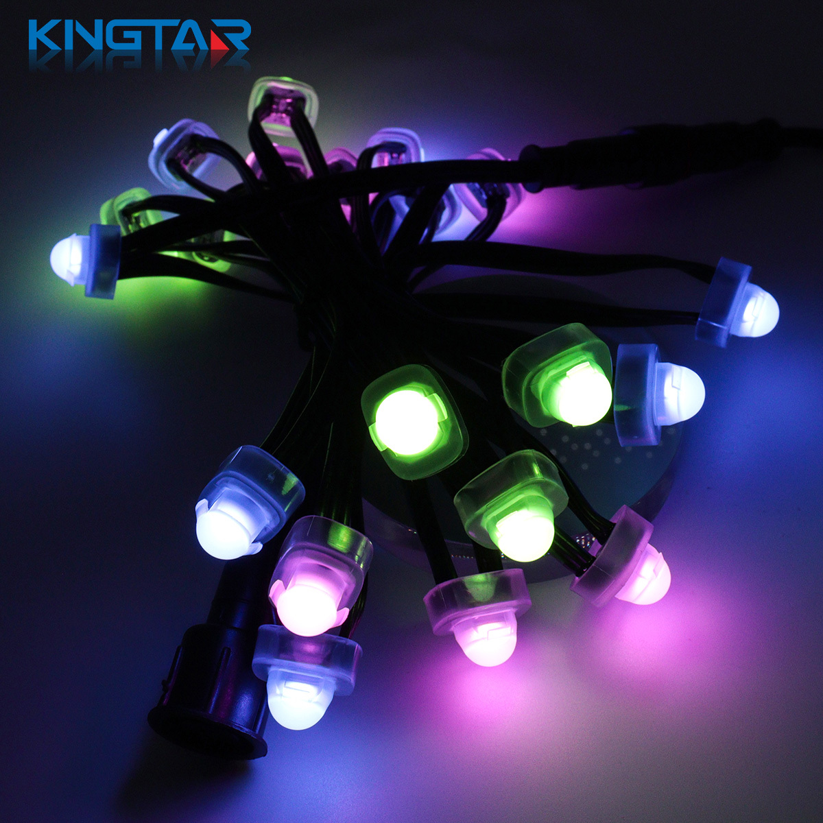 Smart LED Pixel Light String 12mm PVC Fairy Lights IP65 Dimmable Color Changing Outdoor Christmas Decor WiFi Remote Control