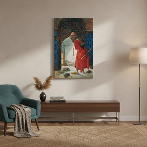 Printed <b>Canvas</b>: Osman Hamdi Bey 'Tortoise Trainer' Turkish <b>Wall</b> Art,WRAPPED <b>CANVAS</b> - Product Image 3