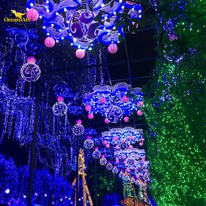 โคมไฟแสดงแสงสี 3 มิติ ขนาดใหญ่ กันน้ำ สำหรับงานเทศกาล ใช้ในสวนสนุก งานแสดงสินค้า งานดิวาลี และงานวันขอบคุณพระเจ้า ใช้พลังงานจากแบตเตอรี่ - Product Image 5