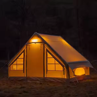 Cabine Tente De Luxe Portable En Plein Air Gonflable Camping Air Tente Imperméable Coton Tissu Gonflable Maison