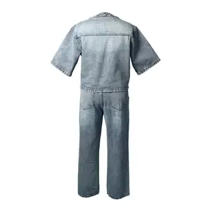 2024 nouveaux vêtements pour enfants à manches courtes et Jean deux pièces ensemble jean ensemble costume pour enfants pour les filles