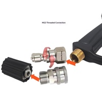 Pistolet de lavage haute pression pour voiture, raccord rapide rotatif anti-enroulement en acier inoxydable, tête hexagonale mâle Lvtian M22