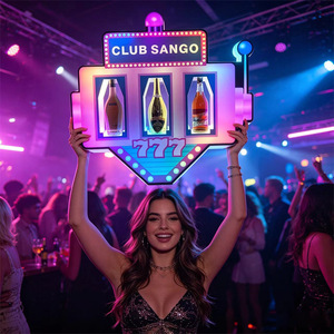 Máquina de Sorteo <span class=keywords><strong>Iridiscente</strong></span> RGB, Soporte de Acrílico LED para 3 Botellas de Vino, Exhibidor LED para Licores y Champán, Presentador de Botellas LED para Bar o Club - Product Image 1
