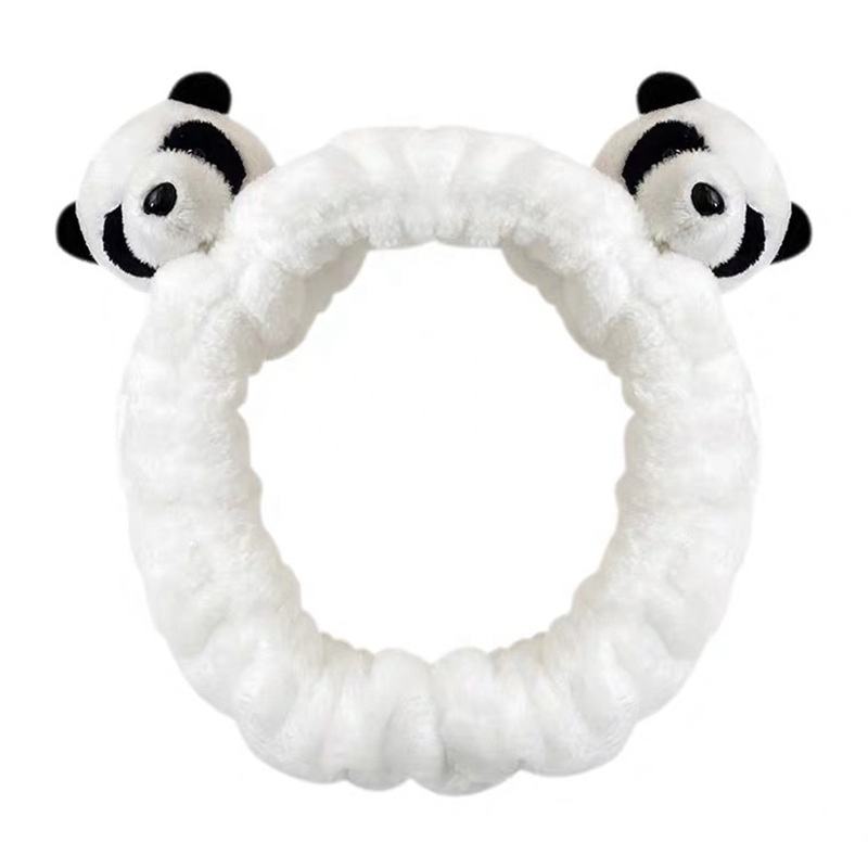 Genya Panda Headband Snap Bracelet Spa Yoga Hairbands Cute Panda Hair Clips Animal Hair Scrunchies