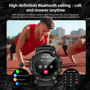 Montre connectée GT pour sports <span class=keywords><strong>de</strong></span> plein air, appels Bluetooth, boussole, lampe torche, contrôle <span class=keywords><strong>de</strong></span> la musique, écran tactile 1,3 pouces, étanche IP68, tracker d'activité - Product Image 2