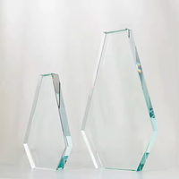 Trophée en verre optique transparent personnalisé avec logo imprimé UV pour récompenses honorifiques