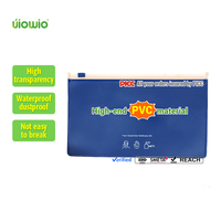 Sac à fermeture éclair en plastique transparent givré PVC de haute qualité, taille longue, personnalisé UIOWIO, tendance, réutilisable, portable, résistant à l'eau