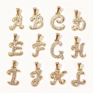 Olivia - Colgante de Acero Inoxidable con Letras de Circonio, Chapado en Oro de 18k, 24 Letras de la A a la Z, para Hombre y Mujer, para Hacer Joyas - Product Image 2