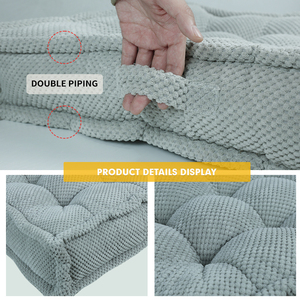 Custom Gewatteerde Vezel Vloer Zitset Yoga Pad Meditatie Kussenmat Met Schuimvulling Lendenkussens En Zitkussens - Product Image 4