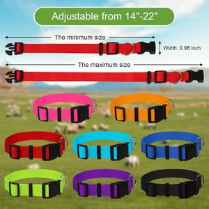 Kwerdas Goat Collars 8 Pack Adjustable Nylon With <b>Bell</b> For Small Farm Animals Sheep <b>Cow</b> Anti-Lost Grazing - Product Image 1