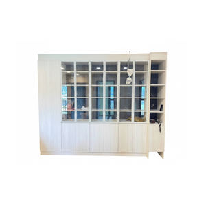 Bibliothèque de salon classique en placage de bois de qualité supérieure avec protection en verre - Product Image 1